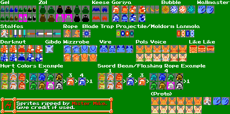 The Legend of Zelda - Dungeon Enemies